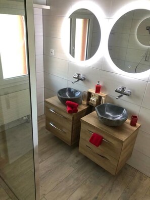 Shower, hair dryer, towels, soap - Vacation apartment on the Rhine (Sisseln)