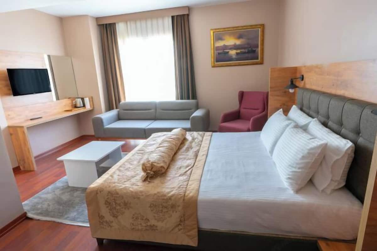 1 quarto, roupas de cama premium, frigobar, cofres nos quartos