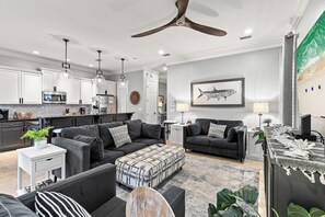 Smart TV - 3BR Beach Villa with 2- GOLF CARTS! Steps from Pool! Near Wharf. Beach Tram. (Miramar Beach)