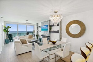 TV, fireplace - "Luxurious Modern condo on 30a"-3 Bed-Beach Front (Rosemary Beach)