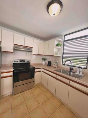 Fridge, microwave, oven, stovetop - Rincon Ocean Front Sunset Apartment Getaway 2BR/BT (Stella)