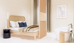 1 室のベッドルーム、デスク、アイロン / アイロン台、WiFi (無料)