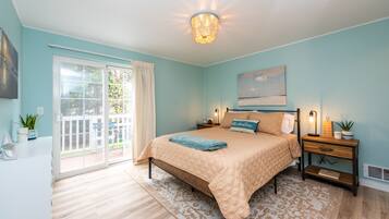 1 bedroom, desk, iron/ironing board, travel cot