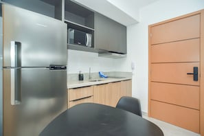 Fridge, stovetop, espresso maker