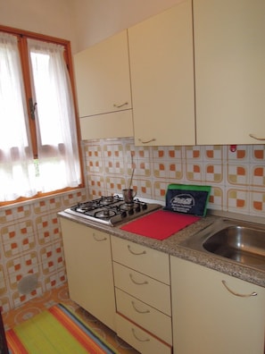 Appartamento, 2 camere da letto, patio, vista giardino | Cucina privata