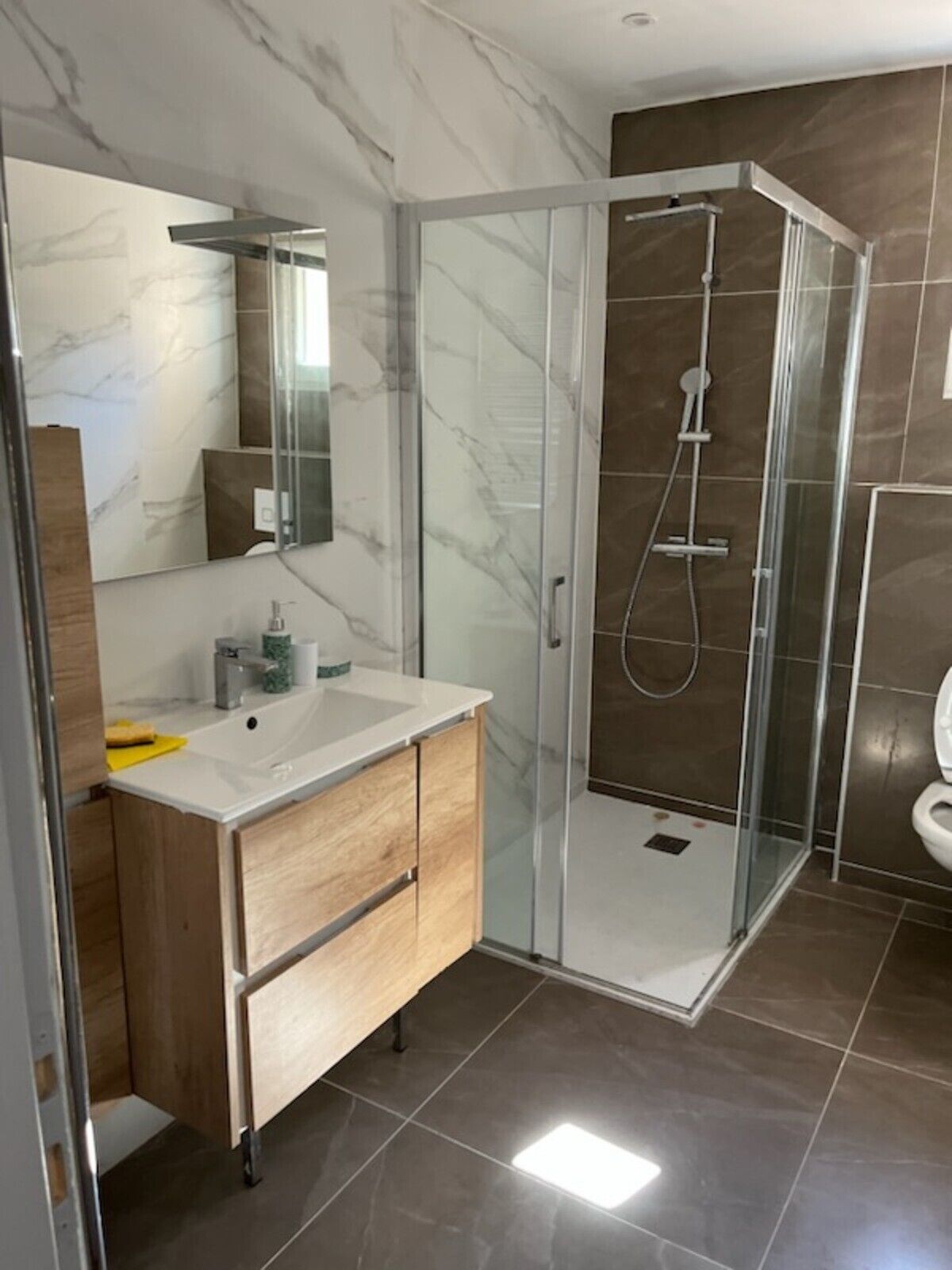 Shower, hair dryer