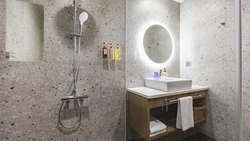 Hair dryer, slippers, electronic bidet, towels