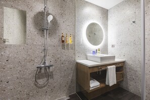 Hair dryer, slippers, electronic bidet, towels
