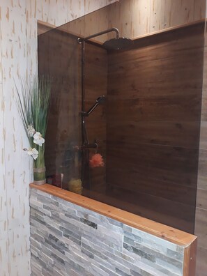Dusche, Haartrockner, Bidet, Handtücher