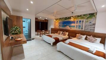 Habitación doble familiar | Ropa de cama de alta calidad y decoración personalizada