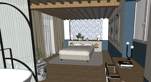 Romantisches Doppelzimmer | Individuell dekoriert, individuell eingerichtet, Schreibtisch