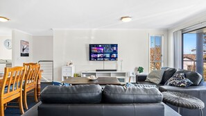 Living area - Unit 9, Boardwalk Apartments (Narooma)