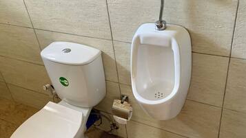 Shower, soap, toilet paper