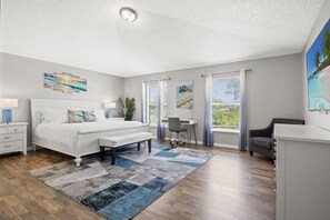 4 bedrooms, iron/ironing board, travel cot, WiFi