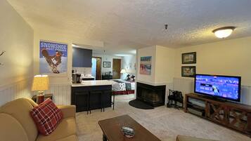 Télévision, cheminée