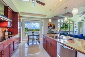 Fridge, microwave, oven, stovetop - Noelani Kai: Upscale Princeville Getaway at Noelani Kai's Elegance & Comfort (Princeville)