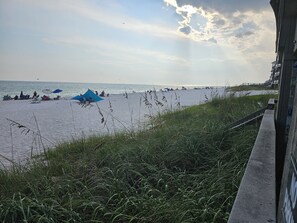 Guests can enjoy access to the beach from a scenic boardwalk.