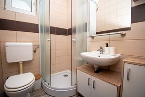 Regadera, secadora de cabello, bidet, toallas 