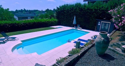 Luxury farmhouse Casa Albarossa with pool and view of Monferrato hills