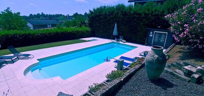 Luxury farmhouse Casa Albarossa with pool and view of Monferrato hills