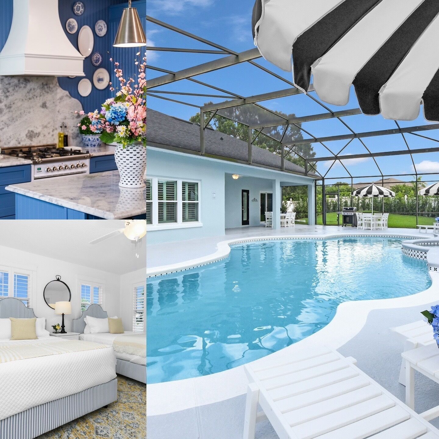 Una piscina al aire libre, una piscina climatizada