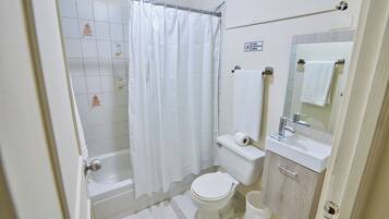 Towels, soap, shampoo, toilet paper