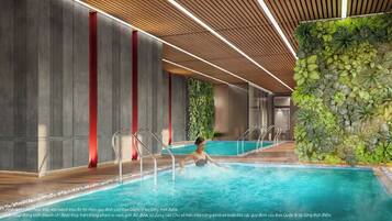 2 kolam renang indoor dan kolam renang outdoor, dengan cabana gratis