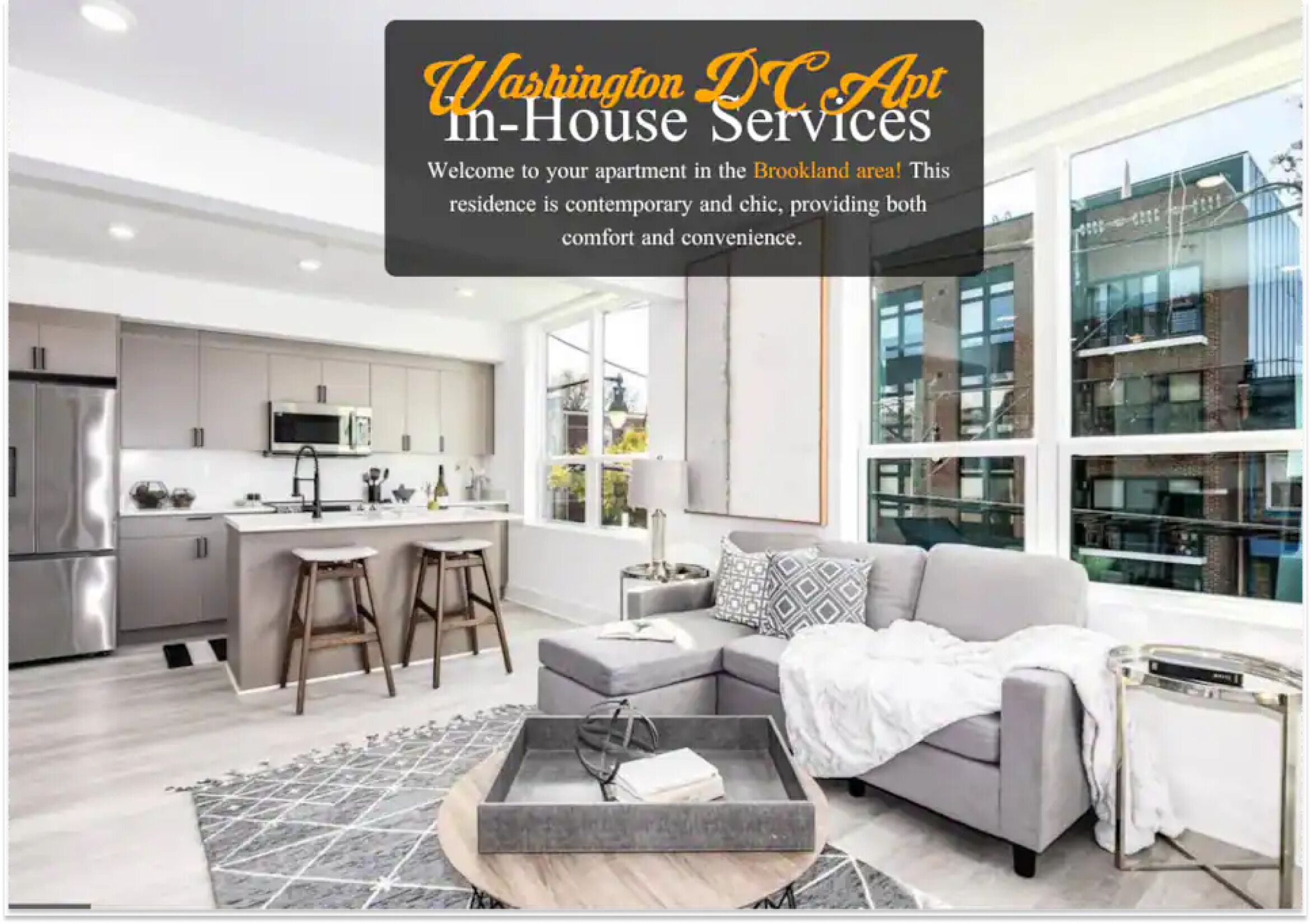 Elegant 2BR with Stunning City Views in DC