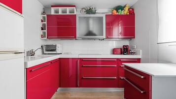 Kjøleskap, kokeplater og kaffetrakter/tekoker