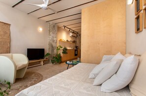 1 chambre, fer et planche à repasser