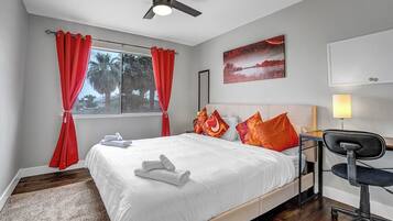 5 bedrooms, iron/ironing board, travel cot, WiFi