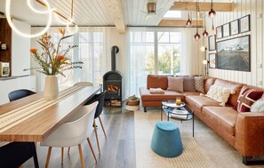 Televisión y chimenea 