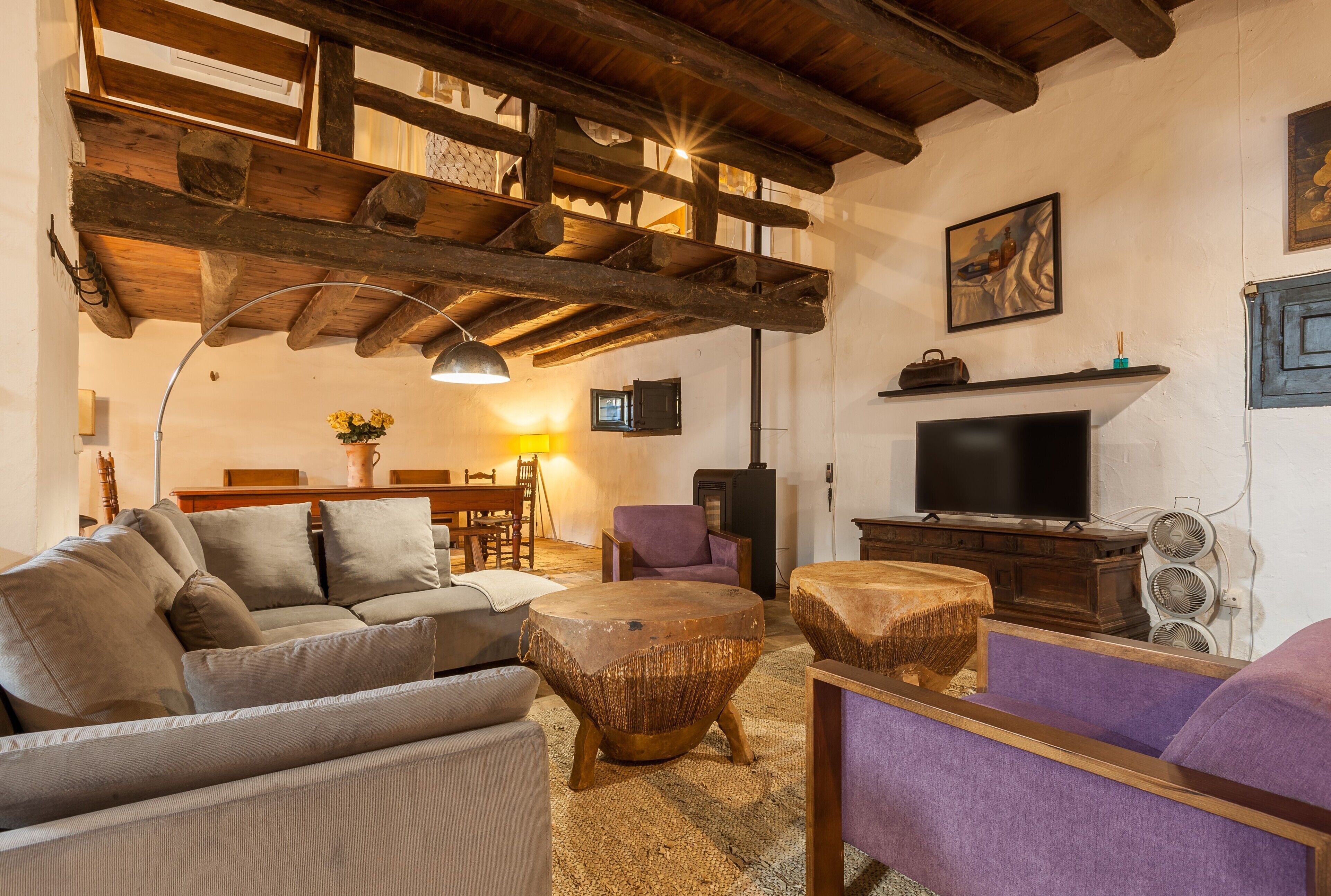 TV, fireplace, table tennis