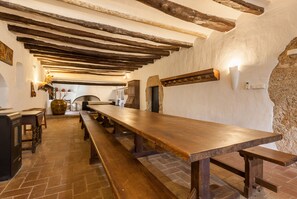 Dining - Rural House "16th Century Masia" with Private Pool and Wi-Fi (vallbona Danoia)