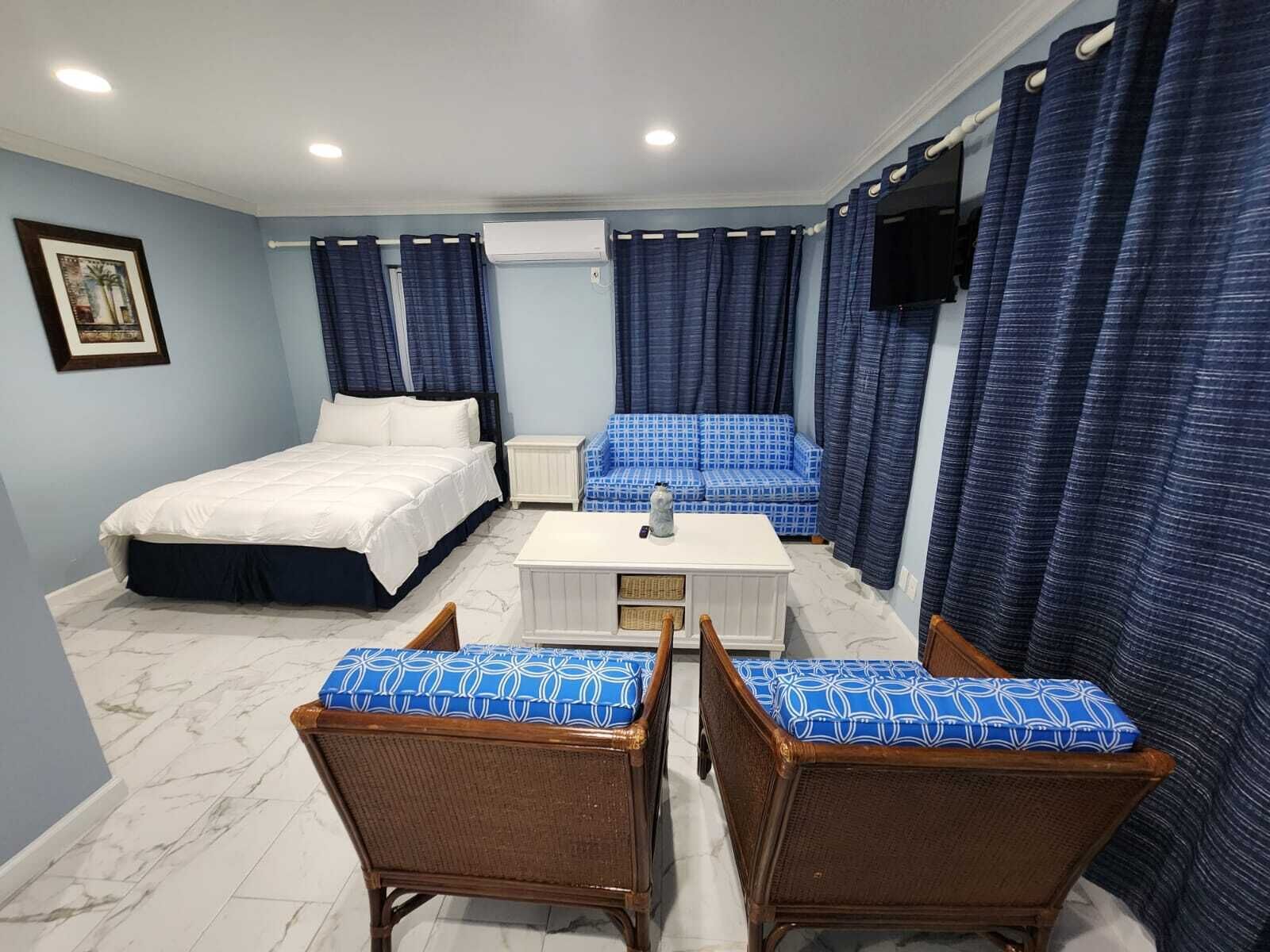 1 غرفة نوم ومكواة/لوح كي وواي فاي وملاءات أسرّة