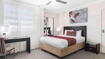 1 bedroom, iron/ironing board, bed sheets