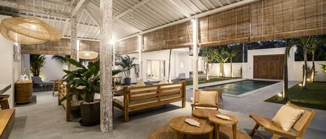 Deluxe Villa, Private Pool, Pool View | Living area | Flat-screen TV