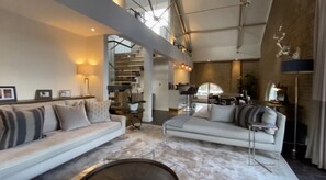 Apartment, Multiple Beds | Living area | Fireplace