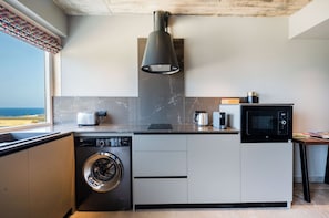 Fridge, microwave, oven, toaster