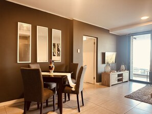 Classic Apartment | Living area - Accommodation Connect  (Hillhead)