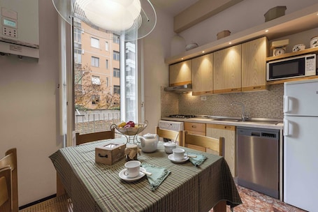 Fridge, microwave, stovetop, dishwasher