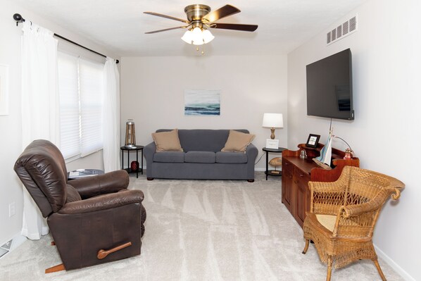 Televisión y chimenea