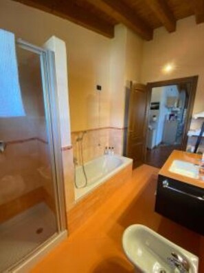 Hair dryer, bidet, towels, soap - Villa Mattei, Apartments in the heart of Franciacorta (Villa Pedergnano)