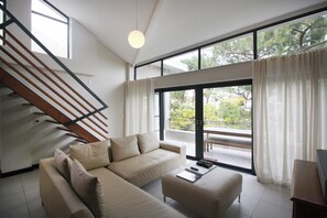 Apartment, 3 Schlafzimmer, Balkon, Gartenblick | Wohnbereich