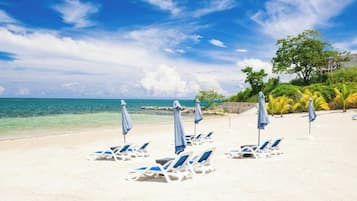 Private beach, white sand