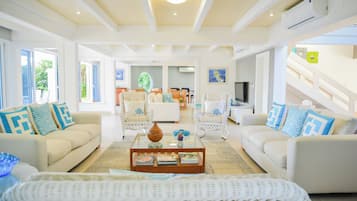 Smart TV, video games, music library, stereo