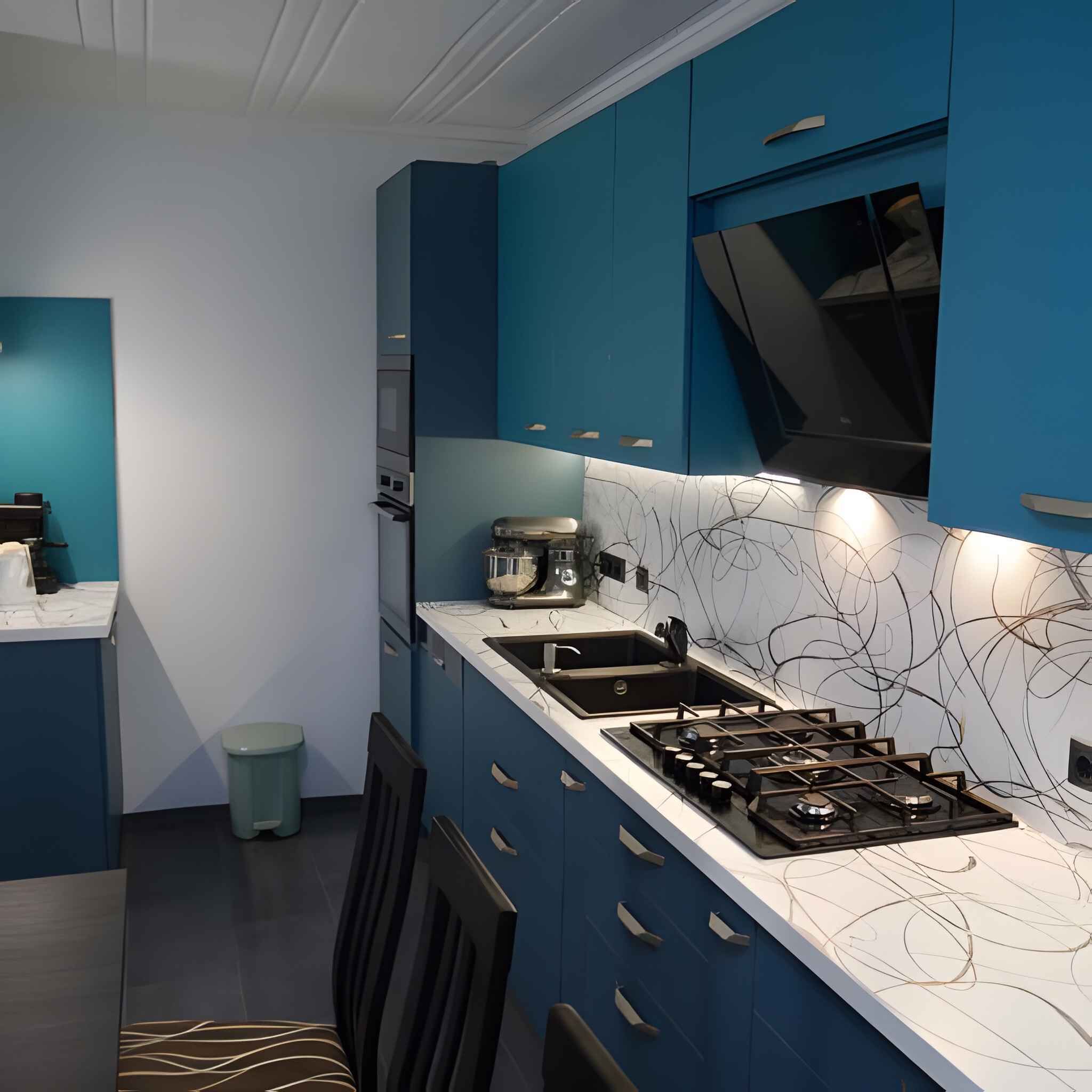 Kylskåp, mikrovågsugn, ugn och spishäll