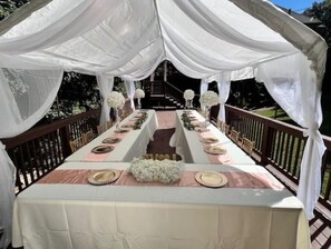 Outdoor banquet area