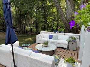 Terrace/patio - We call it Urban Paradise- spacious home in Ypsilanti with lots of outdoor fun.  (Ypsilanti)