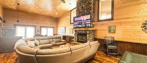 Smart TV, fireplace, video games